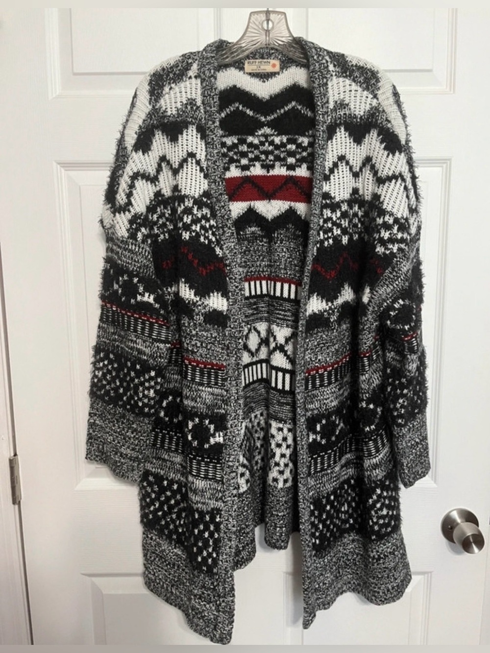 Ruff Hewn Chunky Classic Black, Red, White Sweater-2XL